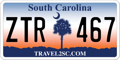SC license plate ZTR467
