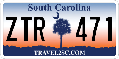 SC license plate ZTR471