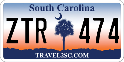 SC license plate ZTR474