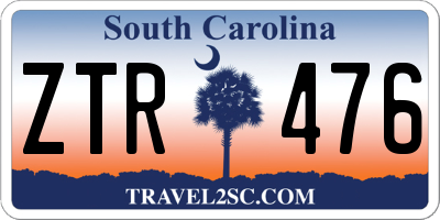 SC license plate ZTR476
