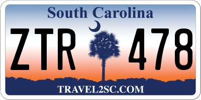 SC license plate ZTR478