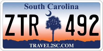 SC license plate ZTR492