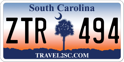 SC license plate ZTR494