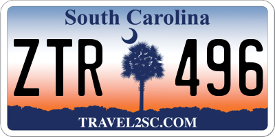 SC license plate ZTR496