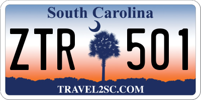 SC license plate ZTR501