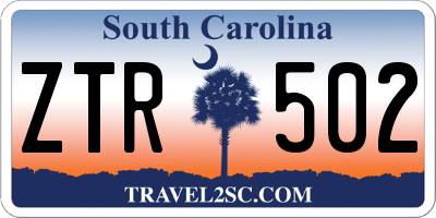 SC license plate ZTR502