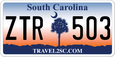 SC license plate ZTR503