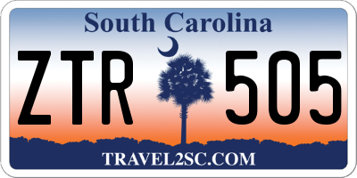 SC license plate ZTR505
