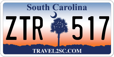 SC license plate ZTR517
