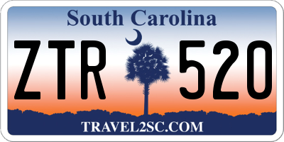 SC license plate ZTR520
