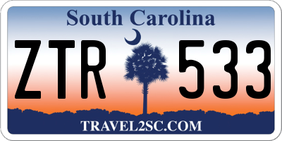 SC license plate ZTR533