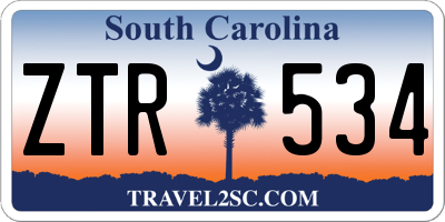 SC license plate ZTR534