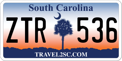 SC license plate ZTR536