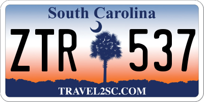 SC license plate ZTR537