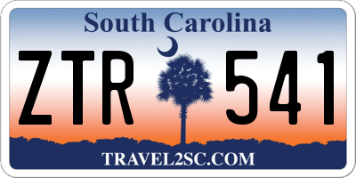 SC license plate ZTR541