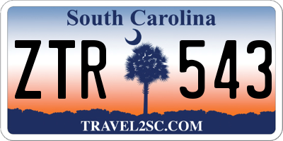 SC license plate ZTR543