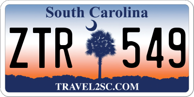 SC license plate ZTR549