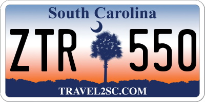 SC license plate ZTR550