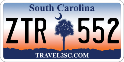 SC license plate ZTR552