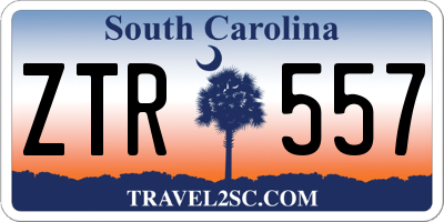 SC license plate ZTR557