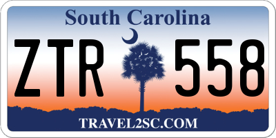 SC license plate ZTR558