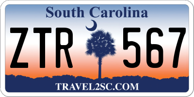 SC license plate ZTR567