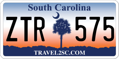 SC license plate ZTR575
