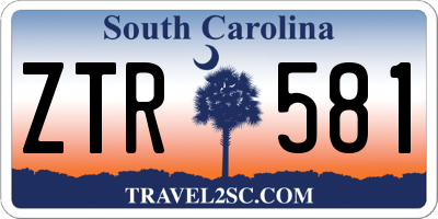 SC license plate ZTR581
