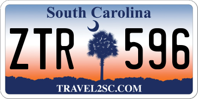 SC license plate ZTR596