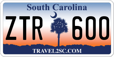 SC license plate ZTR600