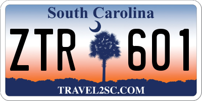 SC license plate ZTR601