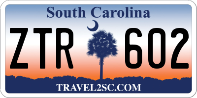 SC license plate ZTR602