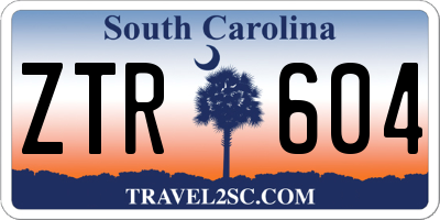 SC license plate ZTR604