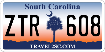SC license plate ZTR608