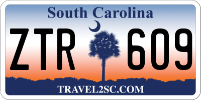 SC license plate ZTR609