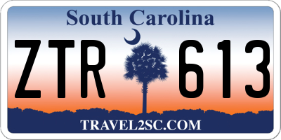 SC license plate ZTR613
