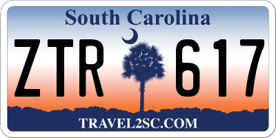 SC license plate ZTR617
