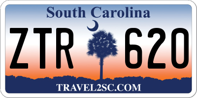 SC license plate ZTR620