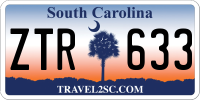 SC license plate ZTR633