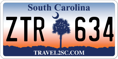 SC license plate ZTR634