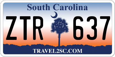 SC license plate ZTR637