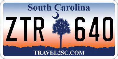 SC license plate ZTR640