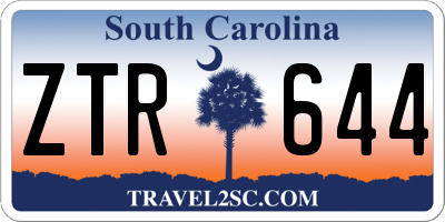 SC license plate ZTR644