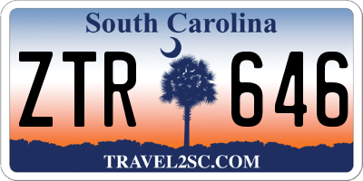 SC license plate ZTR646