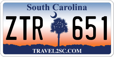 SC license plate ZTR651