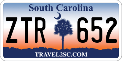 SC license plate ZTR652