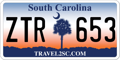 SC license plate ZTR653