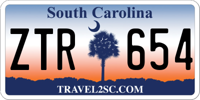 SC license plate ZTR654