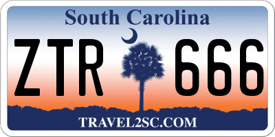 SC license plate ZTR666