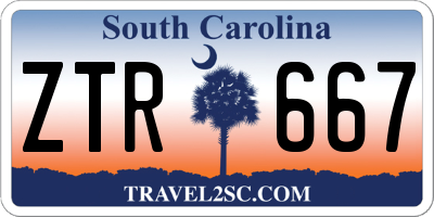 SC license plate ZTR667